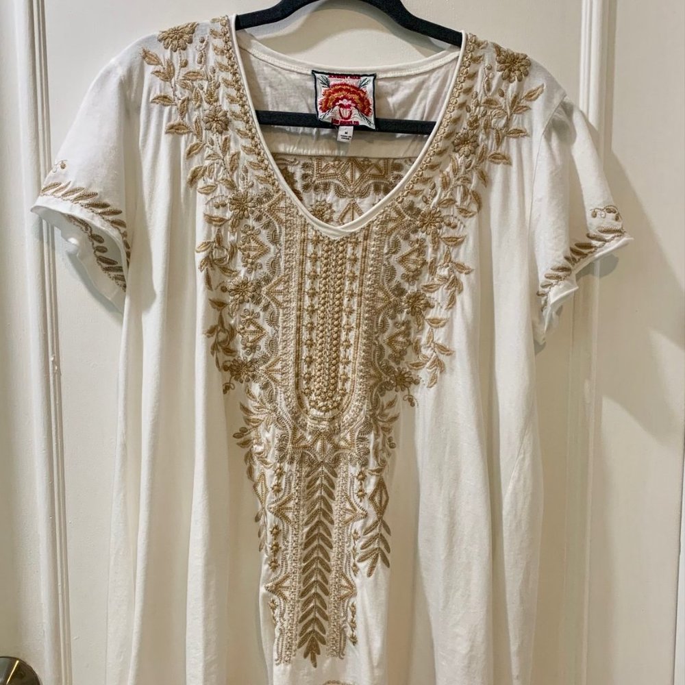 Johnny Was Embroidered Cotton Shirt- Like New